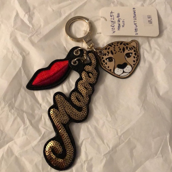 Kate Spade leopard novelty mix keychain - Picture 2 of 7